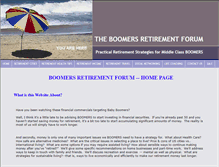 Tablet Screenshot of boomersretirementforum.com
